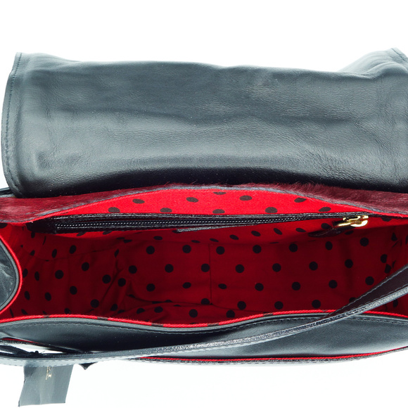 Cavalcanti Crossbody- Black & Burgundy - Picture 5 of 5